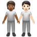 🧑🏾‍🤝‍🧑🏻 people holding hands: medium-dark skin tone, light skin tone display on Apple